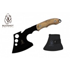 Hatchet | Buckshot 10.5" Black Blade Survival Camp Hand Axe + Sheath   